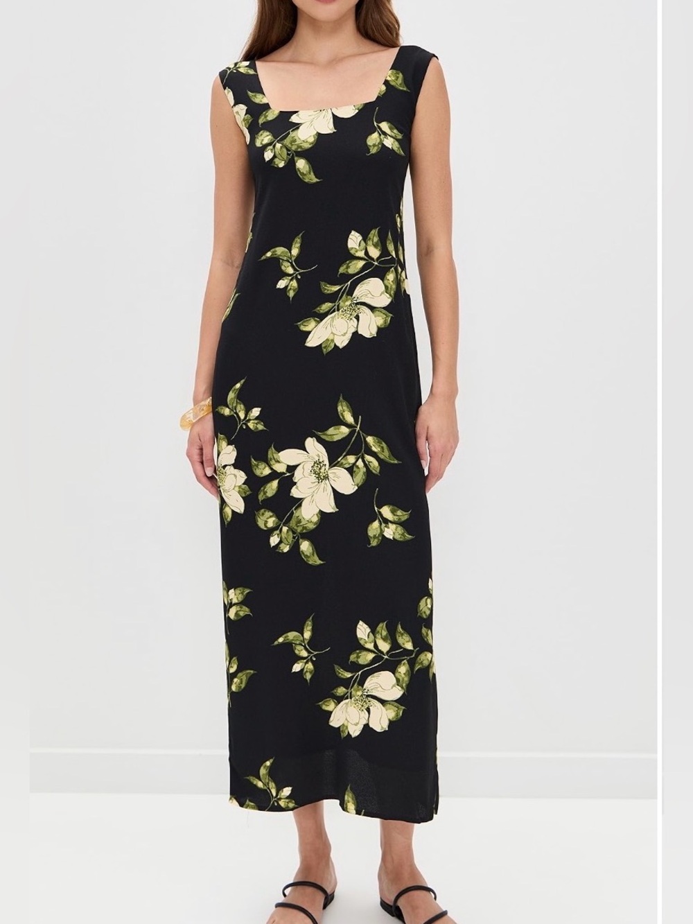 NWT Reformation Vea Floral Square Neckline Maxi Dress